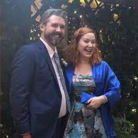 Rob Traegler and his wife Amy at their wedding ceremony